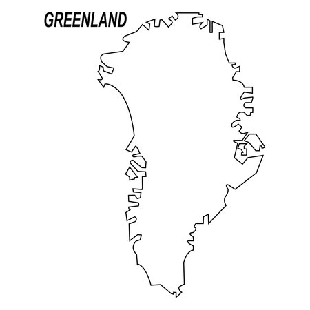 Greenland map vector isolated on white background.のイラスト素材