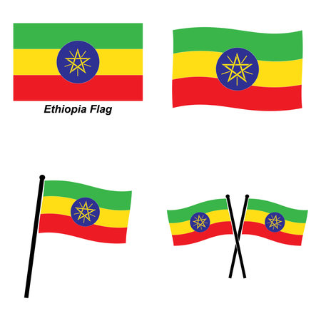 Ethiopia Flag vector illustration designのイラスト素材