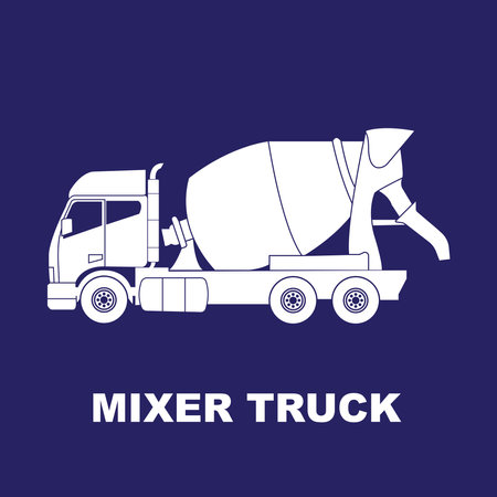 Mixer truck icon vector illustration simple designのイラスト素材