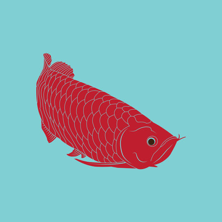 Arowana fish icon vector illustration simple designのイラスト素材