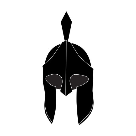 Spartan helmet line vector icon ,illustration design template.のイラスト素材