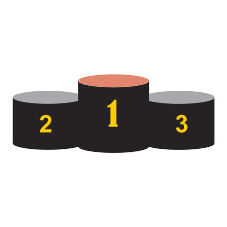 Winner Podium Icon. Alas Logo. Vector Illustrationのイラスト素材
