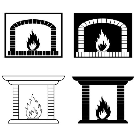 fire place icon vector illustration simple designのイラスト素材