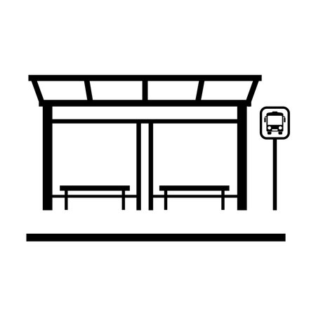 bus stop icon vector illustration symbol designのイラスト素材