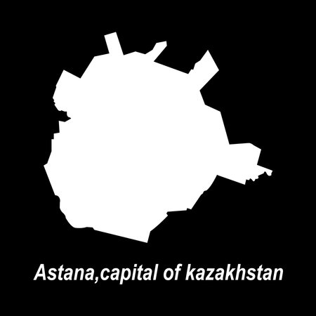 Map of Astana, capital of Kazakhstan vector illustration symbol designのイラスト素材