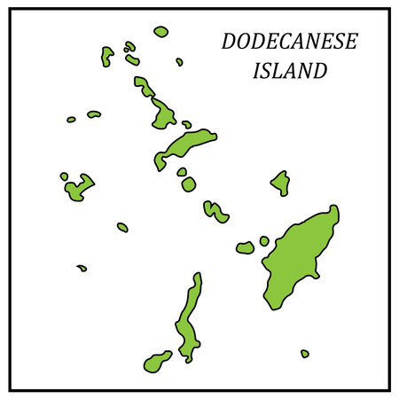 dodecanese islands map vector illustration designのイラスト素材