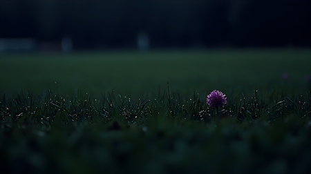 Purple clover flower on a green meadow in the eveningの素材