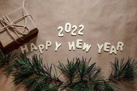 new year's layout with space to copy, gifts, new year 2022