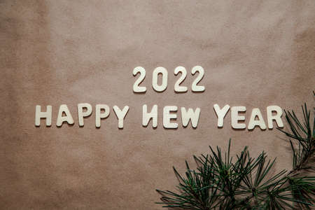 new year's layout with space to copy, gifts, new year 2022