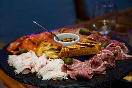 Delicious, beautiful slicing, appetizer on the table in a restaurant, for a festive dinner