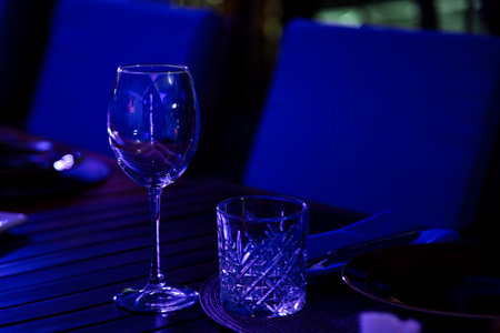 Delicious, beautiful slicing, appetizer on the table in a restaurant, in neon lighting, for a...