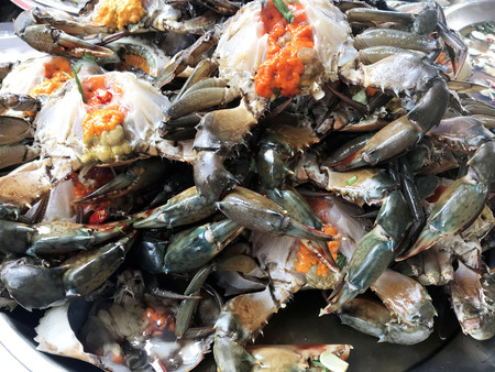 Fresh crab with spicy salad in Thai styleの写真素材