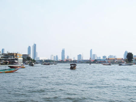 Chao Phraya river in Bangkok, Thailandの写真素材