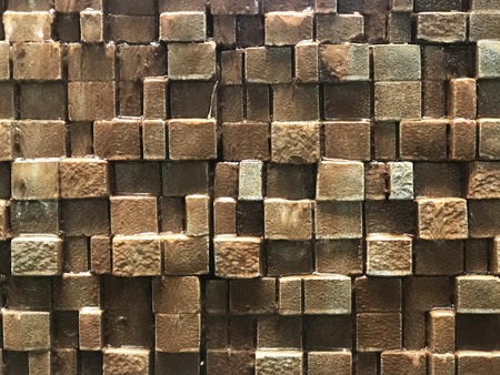 The waterfall at the stone wall for background and patternの写真素材