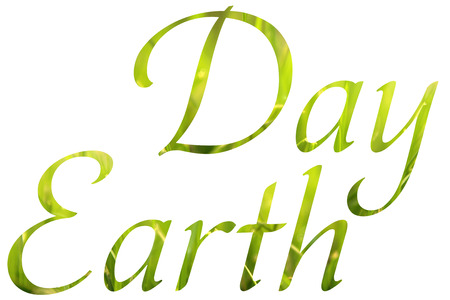 Green Earth Day Words Concept isolated on whiteの写真素材