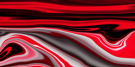 This vibrant abstract liquid marble background features dynamic red and black swirls, perfect for...