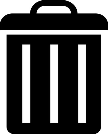 Delete icon-garbage, trash can, rubbish basket, Recycle bin, waste container simple flat buttonのイラスト素材