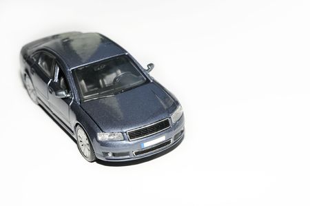 car model toys on white backgroundの写真素材