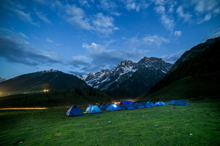tents in mountain landscape