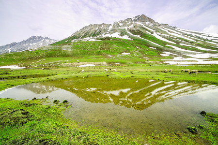 Lake in mountainの写真素材