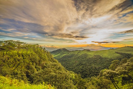 Sunrise over mountainの写真素材