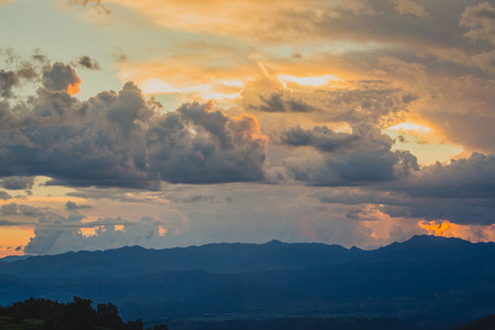 stormy clouds with sunlightの写真素材