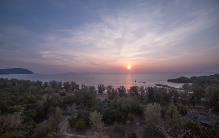 sunset over seaの写真素材