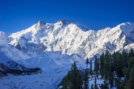 Sunrise over mountain peak Northern area of Pakistanの写真素材