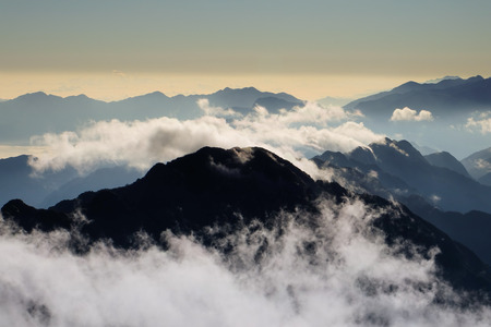 view of clouds from high mountainの写真素材