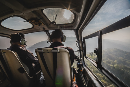 Pilot in helicopterのeditorial素材
