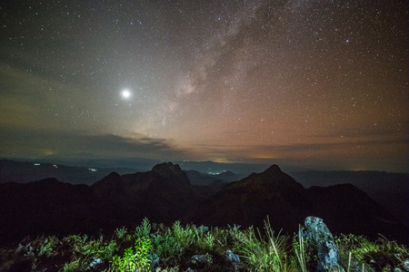 Wide field long exposure photo of the Milky Way
