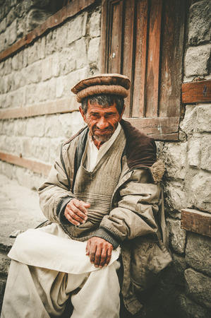 Old Man in a village in the south of Skardu, Pakistanのeditorial素材