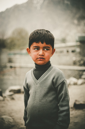 Children in a village in the south of Skardu, Pakistanのeditorial素材
