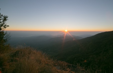Sunset in the mountainの写真素材