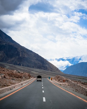 Karakorum Highway in Pakistanの写真素材