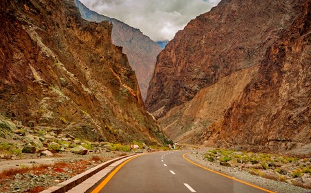 Karakorum Highway in Pakistanの写真素材