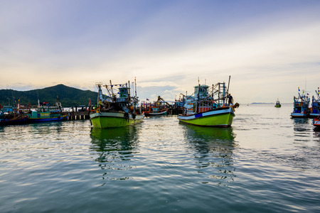 Fishing boat is out fishing. Fishermen is a career that has been popular in the seaside city of Thailand.のeditorial素材