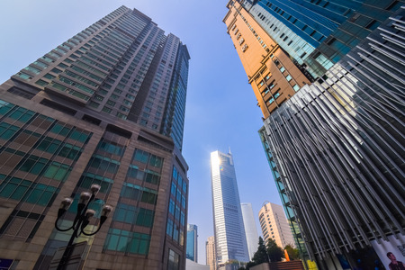 Chongqing, China nighttime cityscape in the Jiefangbei District.のeditorial素材
