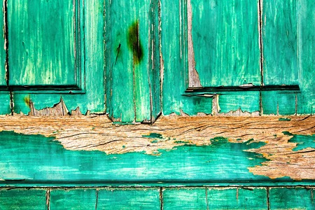 Old wooden barn board with a distressed surfaceの写真素材