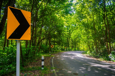 Road narrows on rightの写真素材