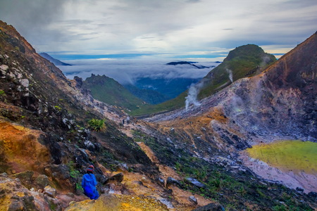 View from Mount Sibayak, Medan, Indonesiaの写真素材