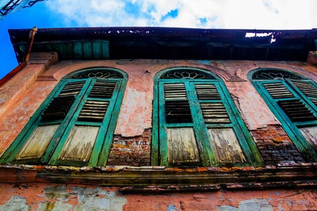 old building wallの写真素材
