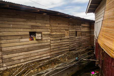 wall of wood houseの写真素材