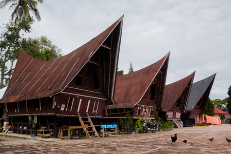 SUMATRA, INDONESIA - 16 SEPTEMBE 2017 : Ethnic traditional Batak House in Toba Lake of Sumatra Indonesia. Batak stands for the ethnic people living in the northern part of Sumatra Island of Indonesia.のeditorial素材