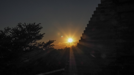 Scenic sunrise above bagan in Myanmar Bagan is an ancient city with thousands of historic buddhistの写真素材