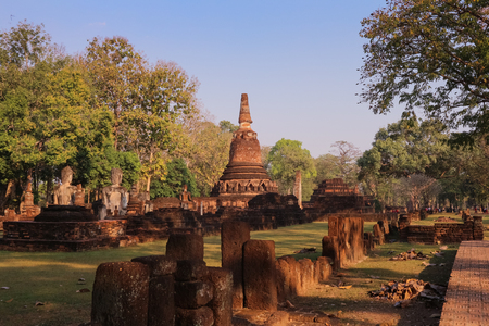 part of the ruin of the temple Wat Phra Kaeo in Kamphaeng Phetの写真素材