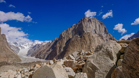 Trango tower family in Karakoram range, K2 Base Camp, Pakistan, Asiaの写真素材