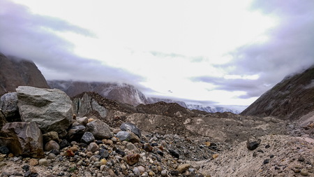 Great trango tower at Khobutse camp, K2 trek, Pakistan,の写真素材