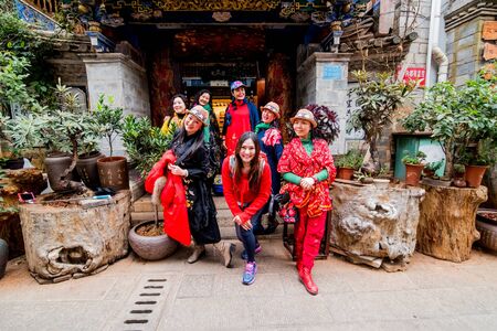 Jianshui, China, February 26, 2017: The historic center of the city of Jianshui Yunnan, China.のeditorial素材