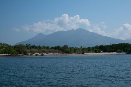 Tropical mangrove forest along coastal with mountain in Phangnga Bay, Thailandの写真素材